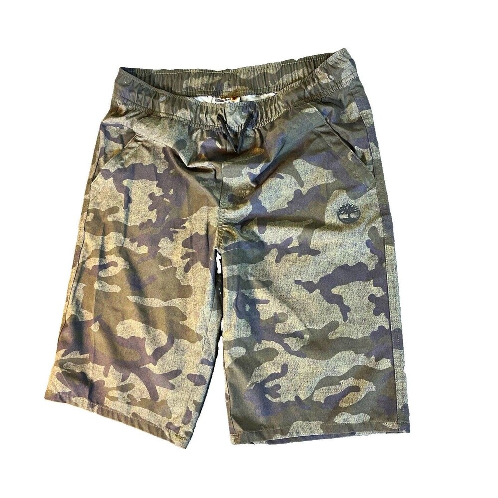 Timberland XL Men’s Camo Board Shorts Drawstring Elastic Waist 3 Pocket unlined